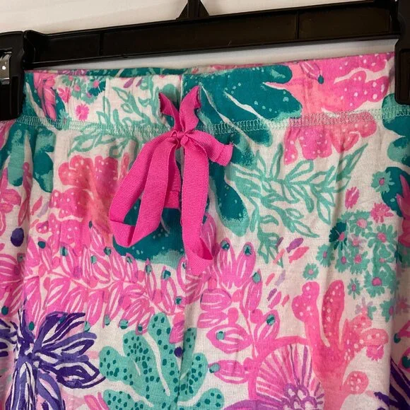 Lilly Pulitzer Pajama Set XXL Multi Seaside Carnivale Knit XXL Tank Pants Pink - Picture 13 of 16